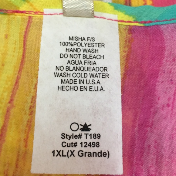 Women's Rainbow Color Striped Hi-Lo Hem Blouse Top - Picture 8 of 8